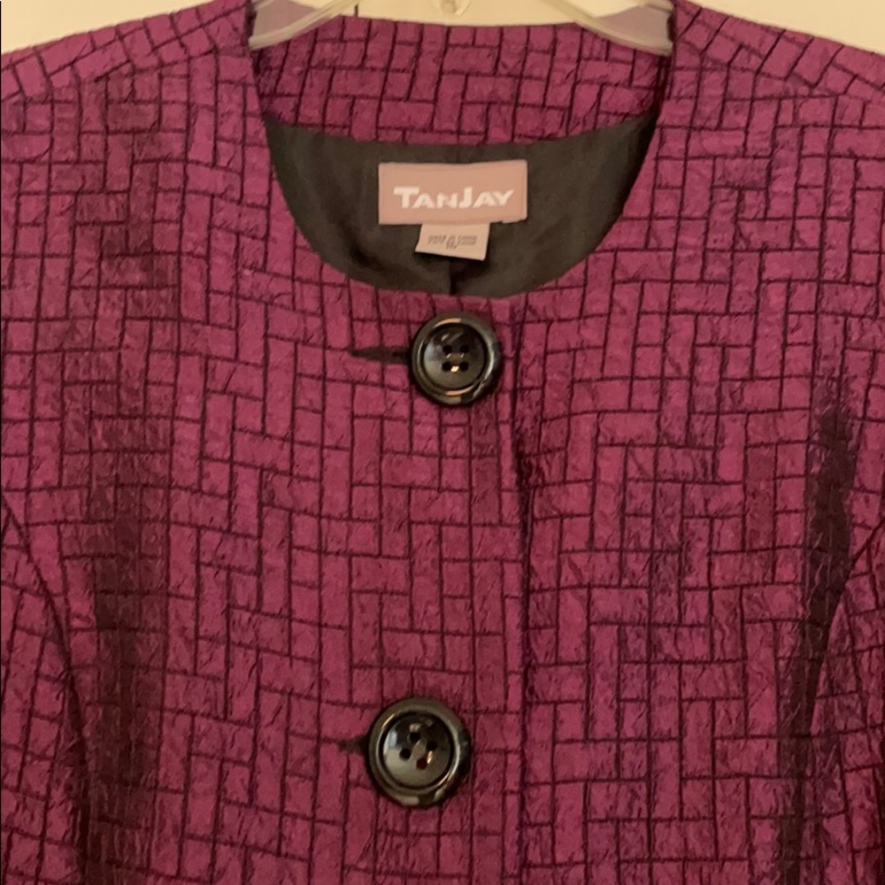 TanJay Dressy Jacket size 10 burgundy. EUC